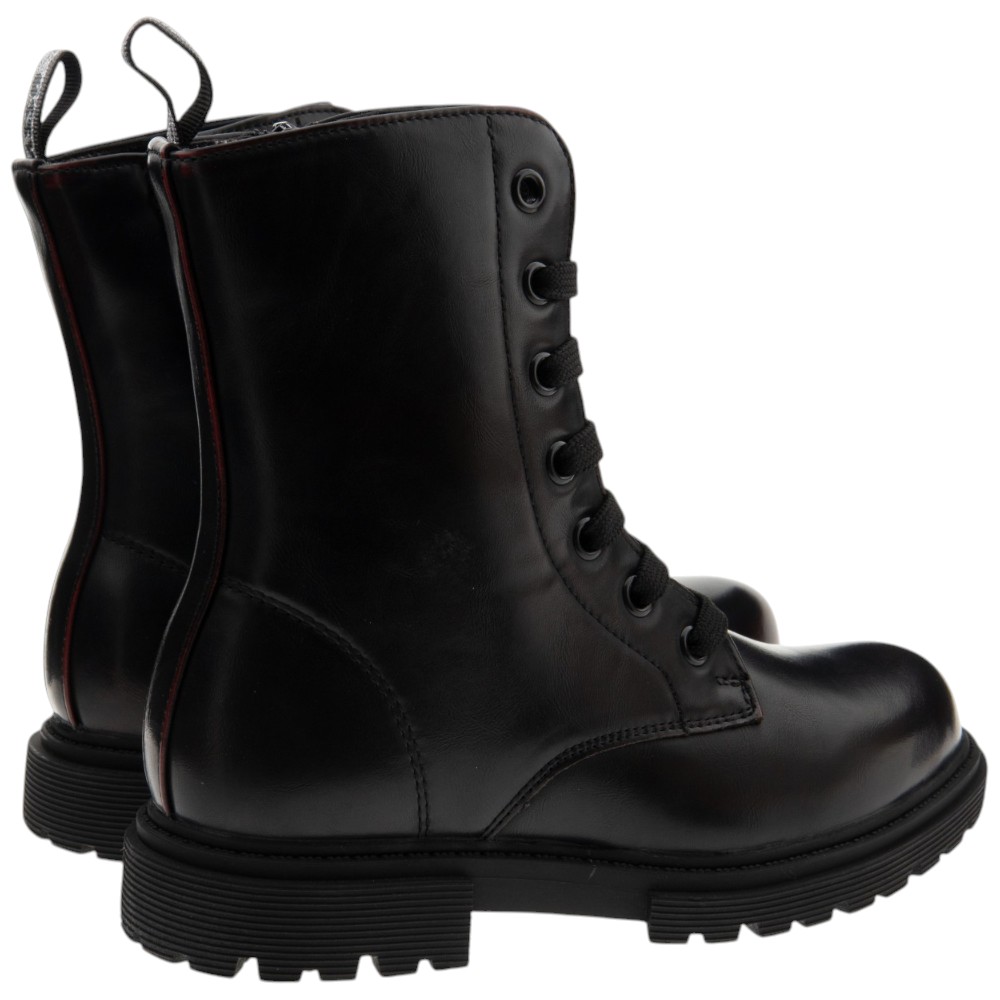 Botas militares niña burdeos cordón y cremallera Asso | Carrilé foto 4