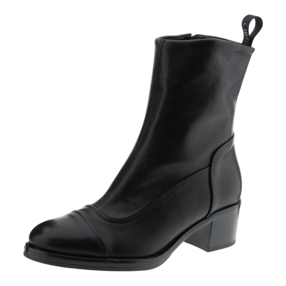 Botines negros piel Gaimo con tacón medio foto 3