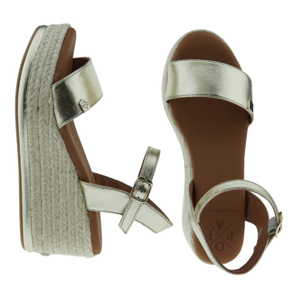 Comprar Sandalias Cuña Popa Arambol Oro | Carrile.es foto 2