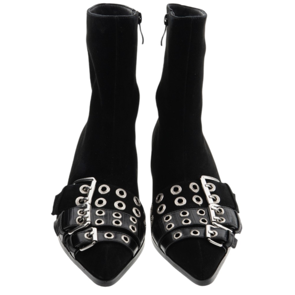 Botines punta y tacón bajo negros hebillas Noa Harmon | Carrilé foto 2