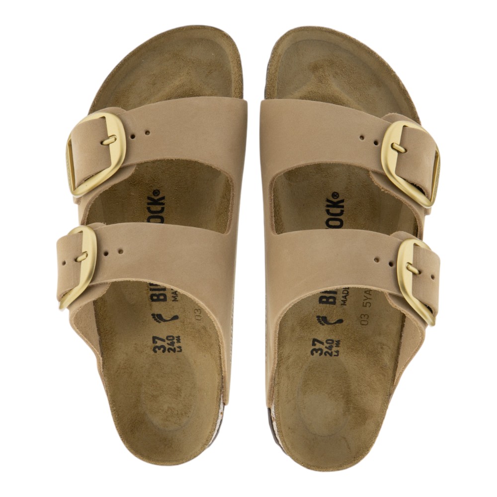 Sandalias mujer Birkenstock beige con doble hebilla de piel – Comodidad y estilo foto 2