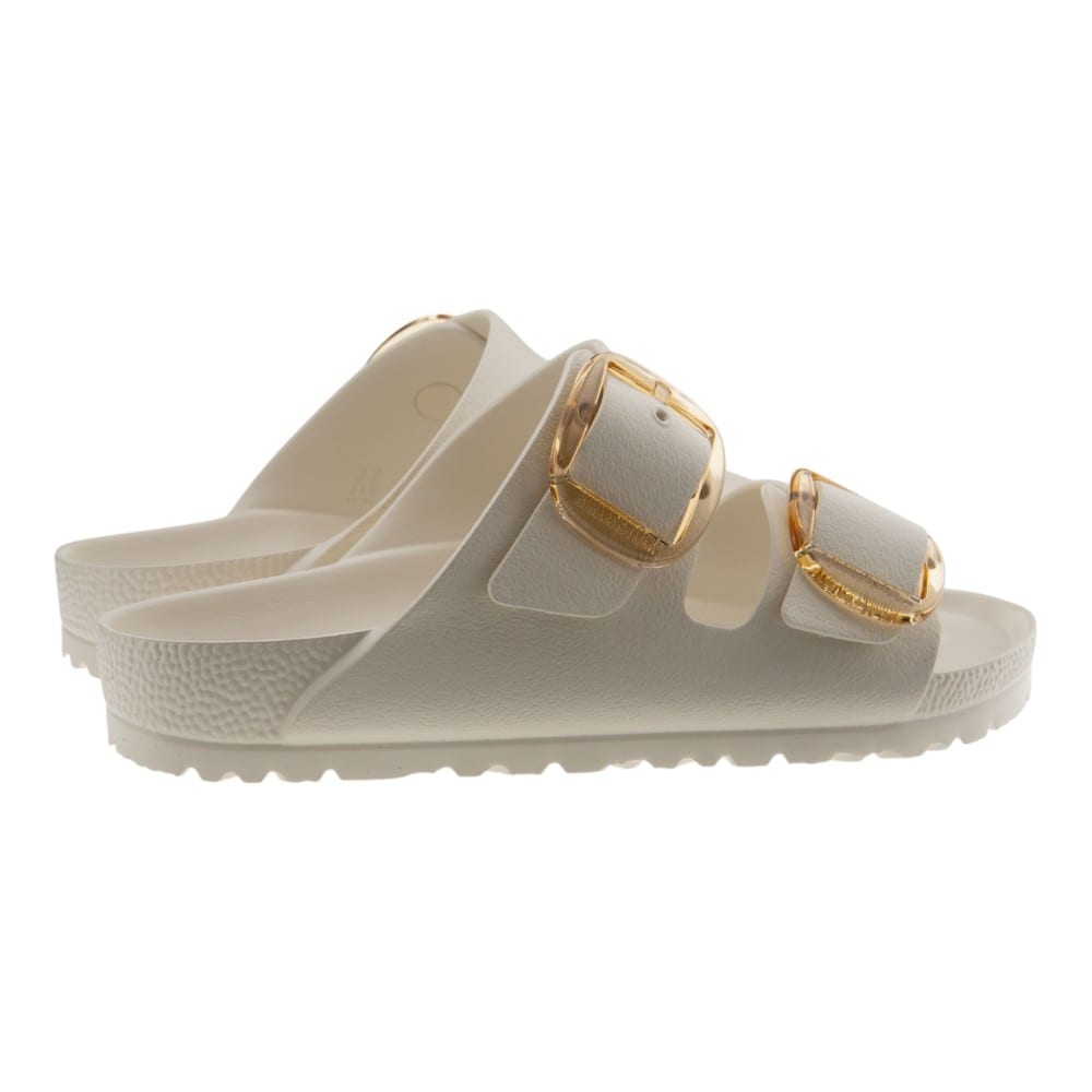 Sandalias beig para mujer Birkenstock con hebillas doradas | Elegancia y confort foto 4
