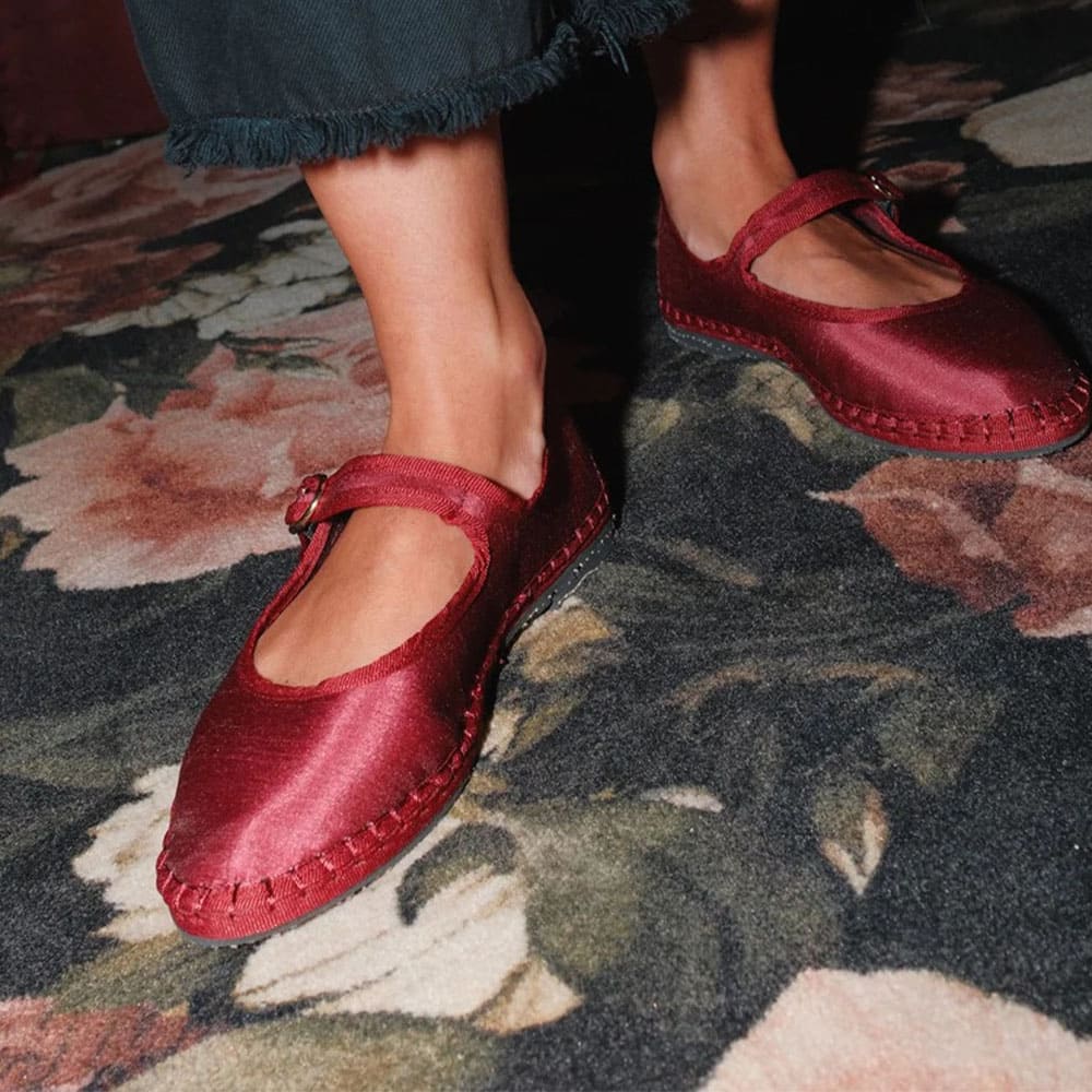 Merceditas raso burdeos Flabelus mujer | Carrilé foto 2