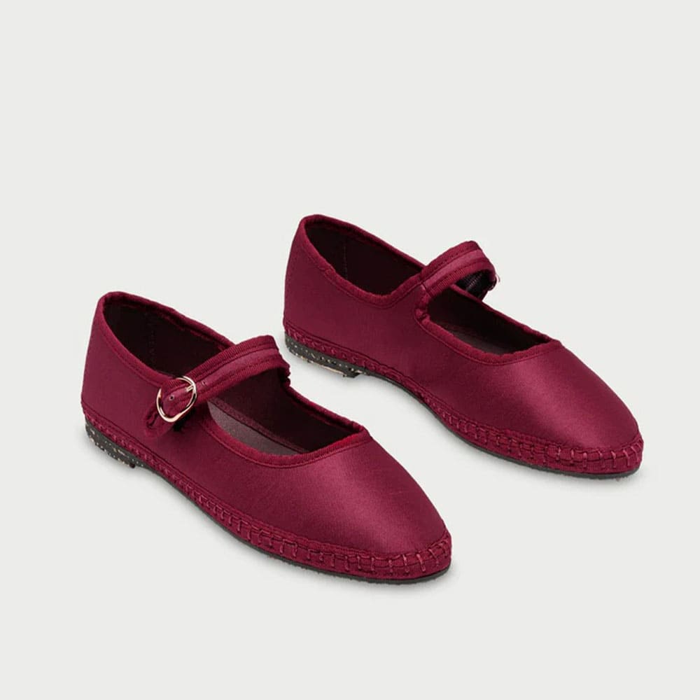 Merceditas raso burdeos Flabelus mujer | Carrilé foto 3