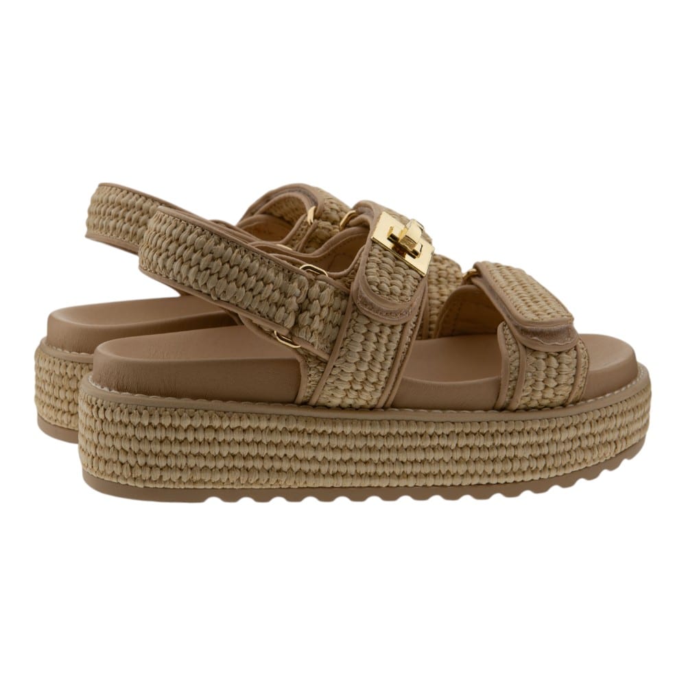 Compra Sandalias Plataforma Steve Madden Rafia Beige | Carrile.es foto 4