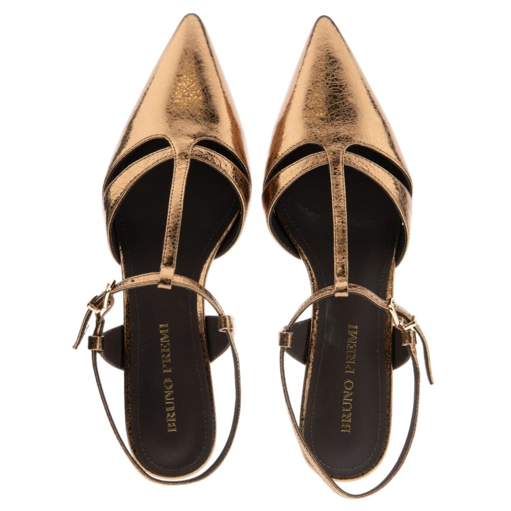 Zapatos destalonados tacón oro rosa Bruno Premi foto 2