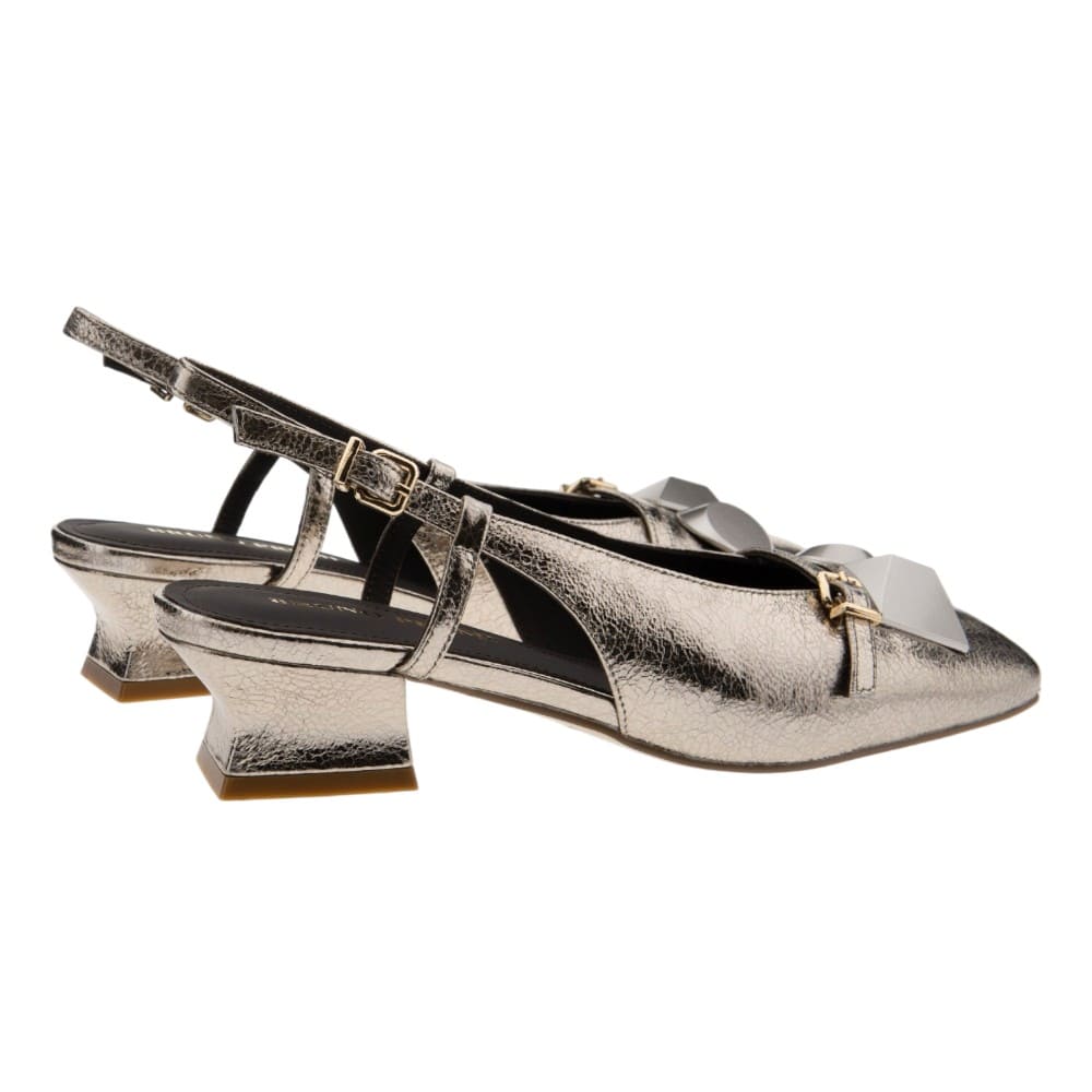 Zapatos dorados tacón destalonados Bruno Premi foto 4