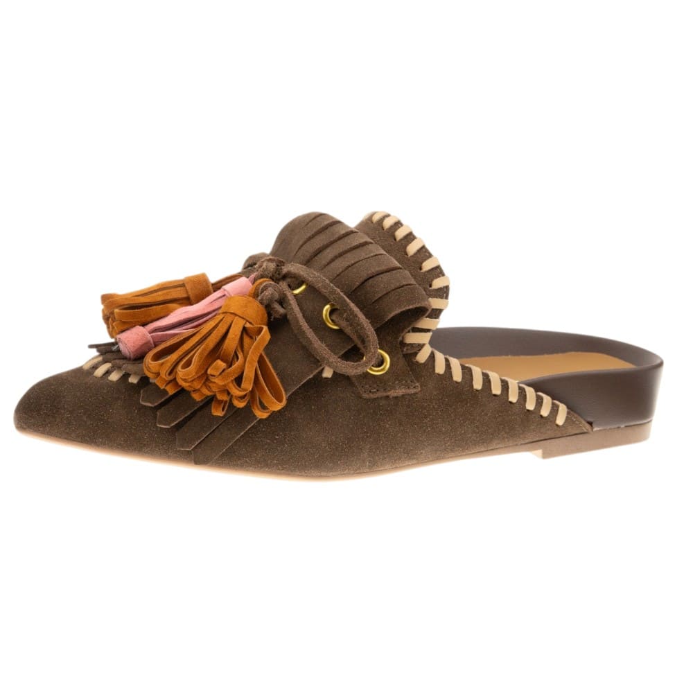 Mules punta borlas y flecos Bruno Premi en dos colores foto 3