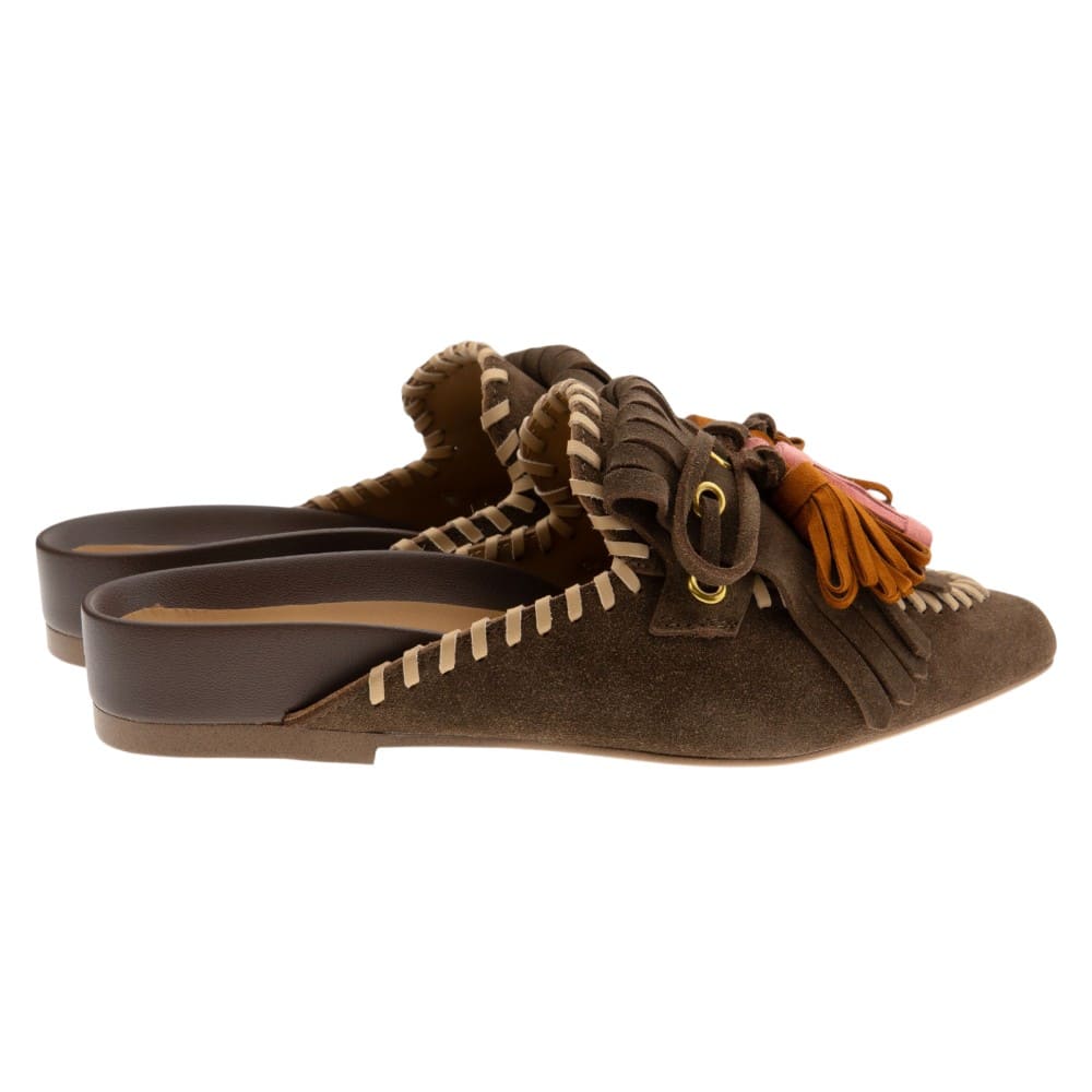 Mules punta borlas y flecos Bruno Premi en dos colores foto 4