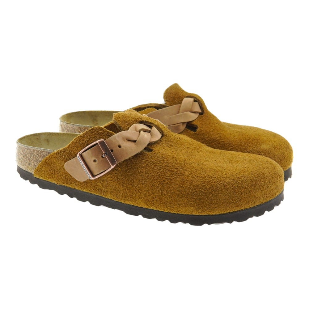 Zuecos Birkenstock Suede Boston Braided Mujer