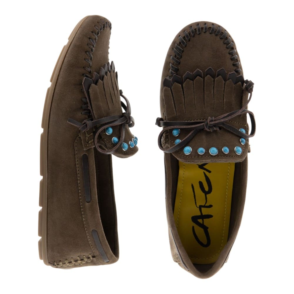 Mocasines marrones flecos mujer Cafenoir foto 2
