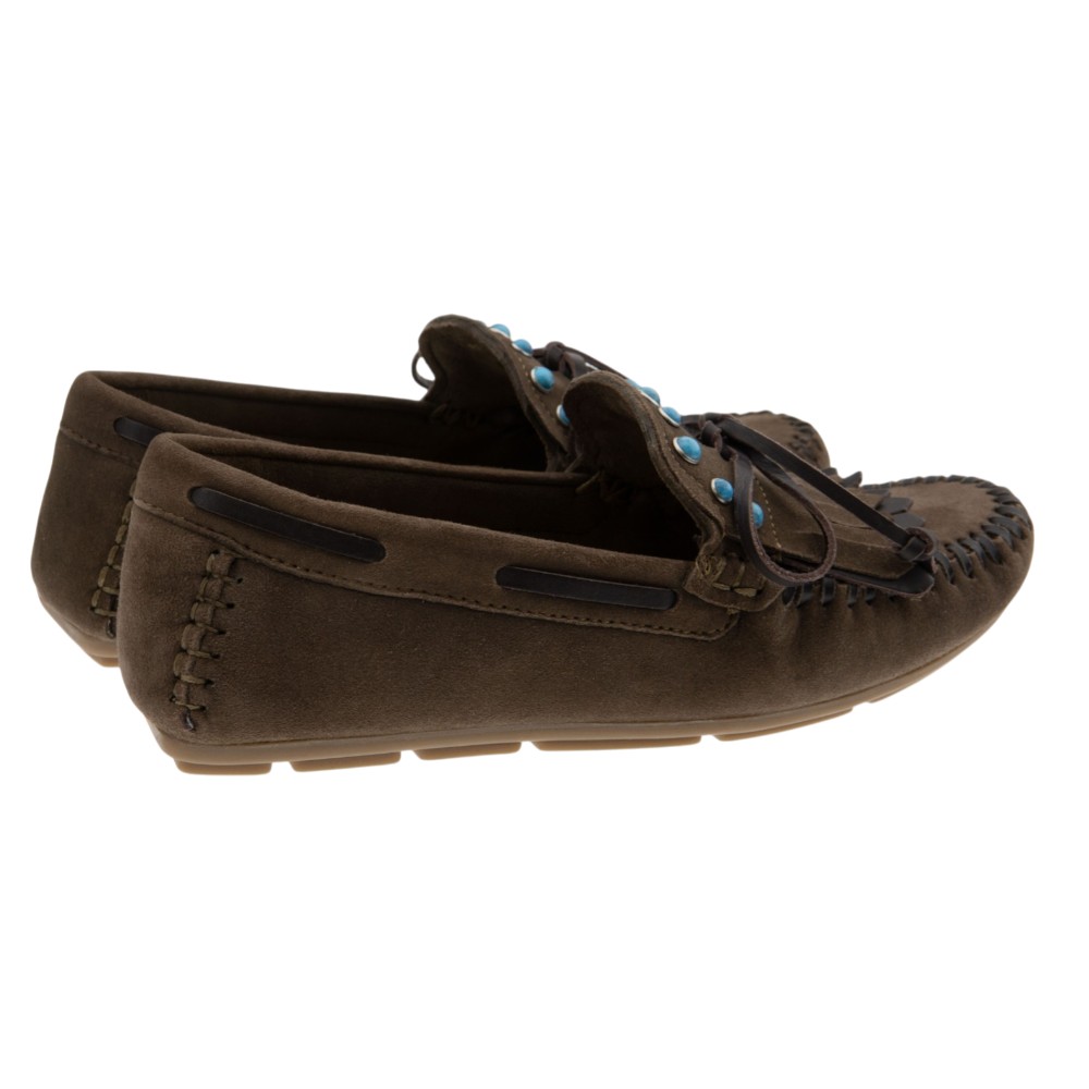 Mocasines marrones flecos mujer Cafenoir foto 4