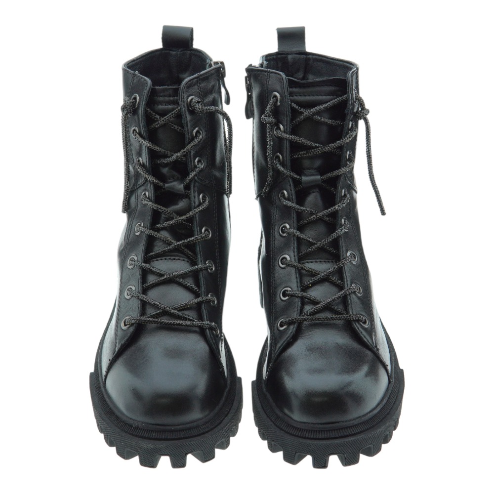Bota militar mujer acordonada brillo Cafenoir C1fb1101 foto 2