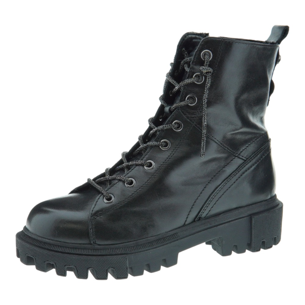 Bota militar mujer acordonada brillo Cafenoir C1fb1101 foto 3