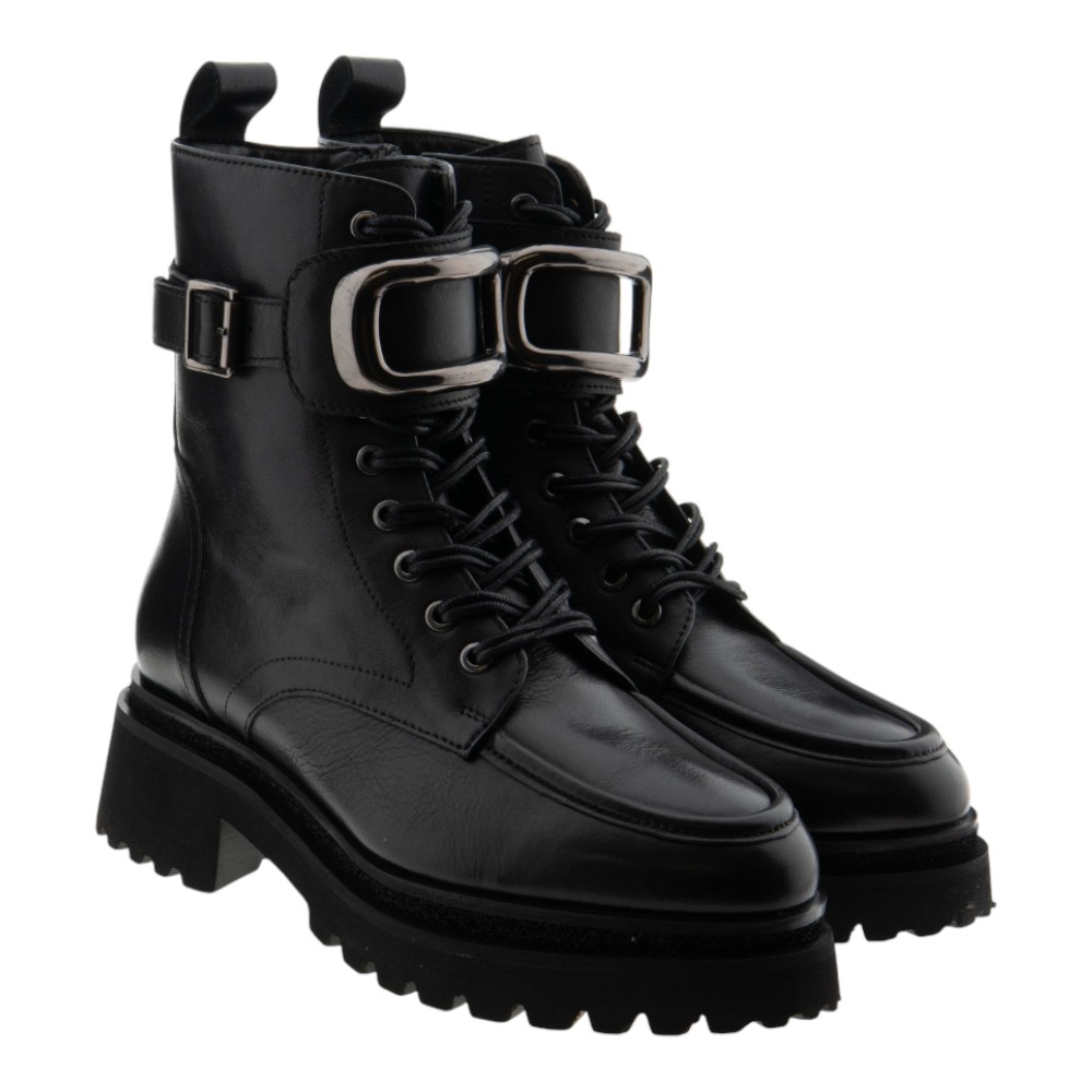Botas militar piel negra Cafenoir C1FD1001