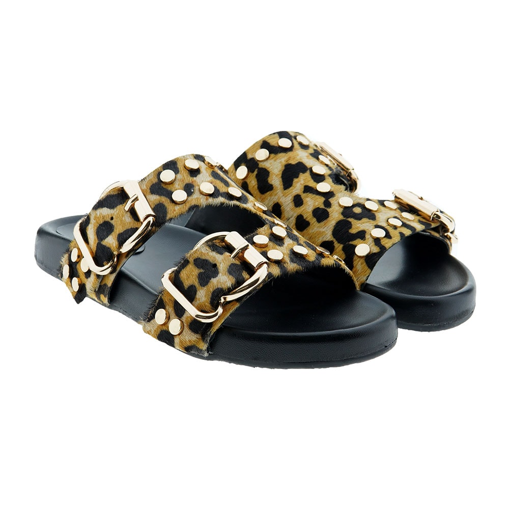 Sandalia bio piel pony leopardo Cafenoir C1FF1410