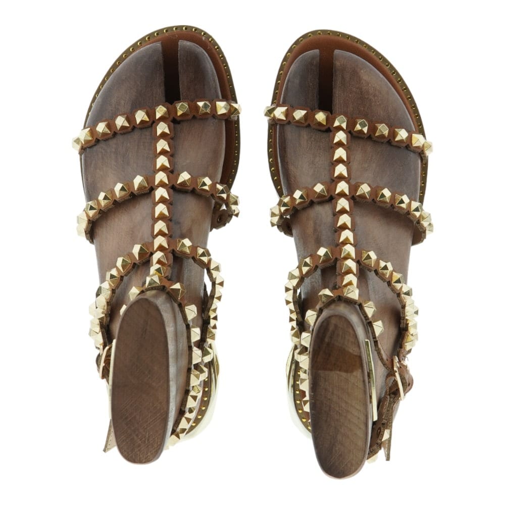 Sandalias Romanas CafèNoir Tachuelas Doradas | Carrile foto 2