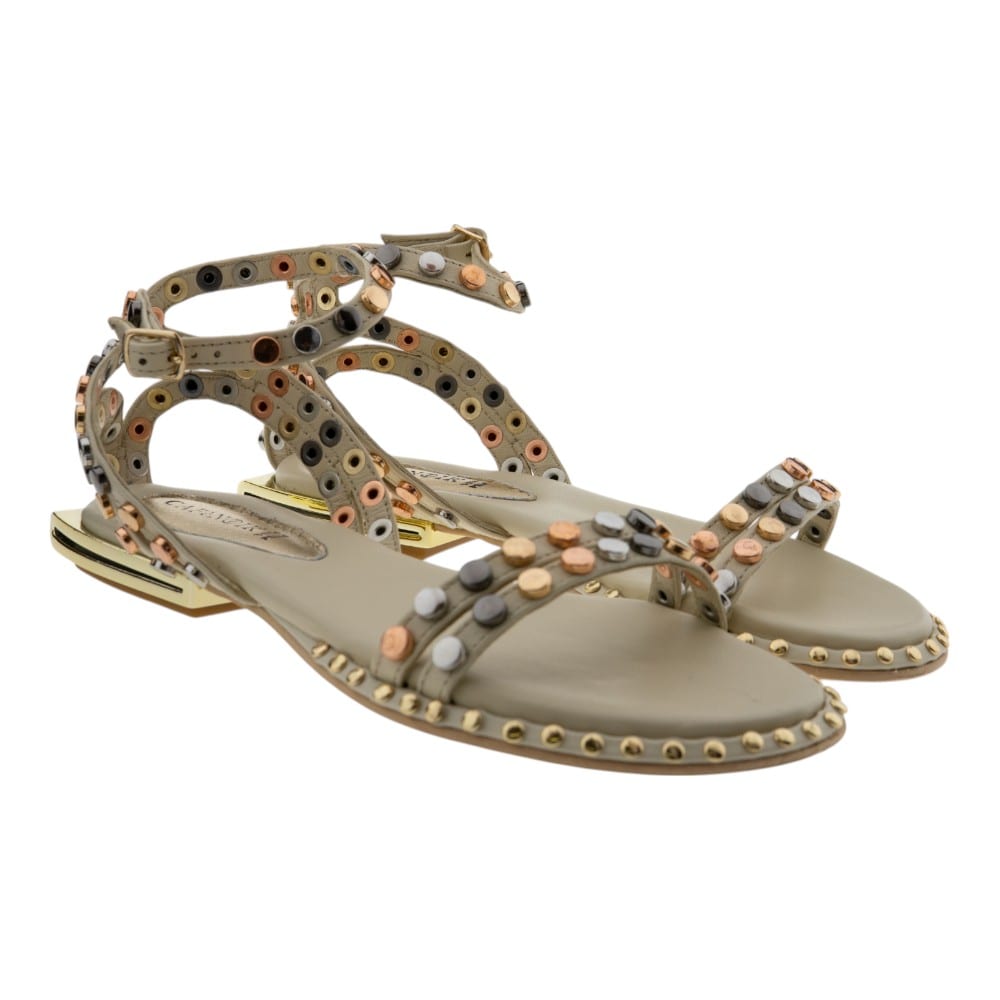 Sandalias Romanas Mujer Tachuelas Multicolor Cafenoir 