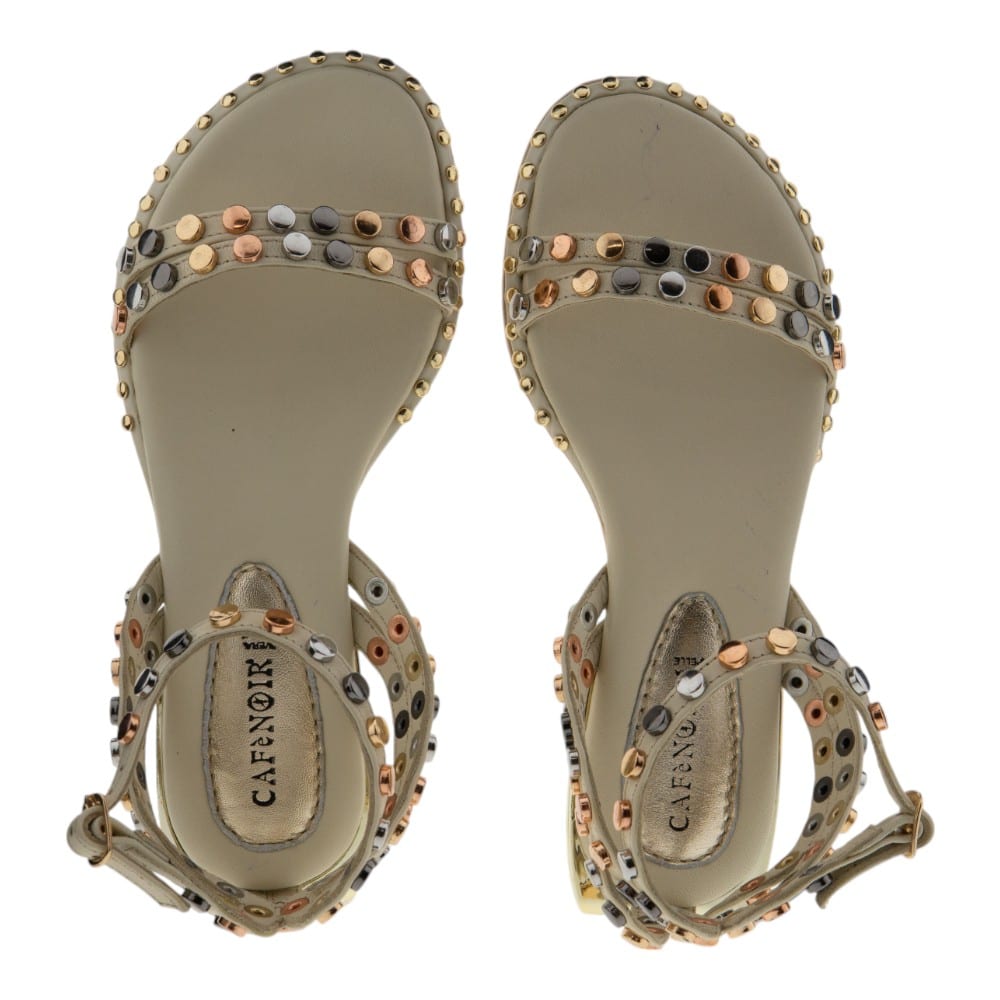 Sandalias Romanas Mujer Cafenoir Elegantes con Tachuelas | Carrile foto 2