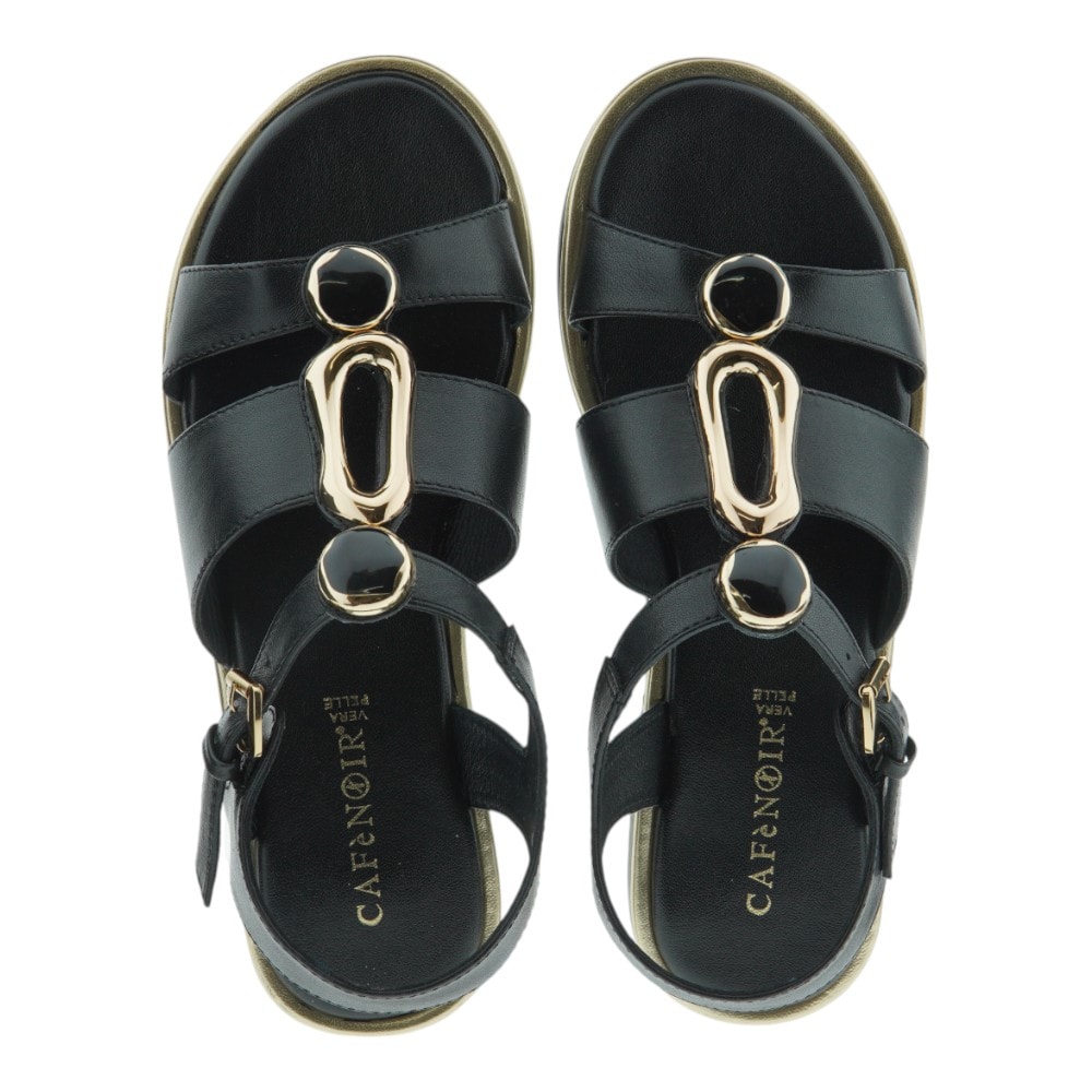 Sandalias tiras negras Cafenoir – Diseño elegante y suela cómoda foto 2