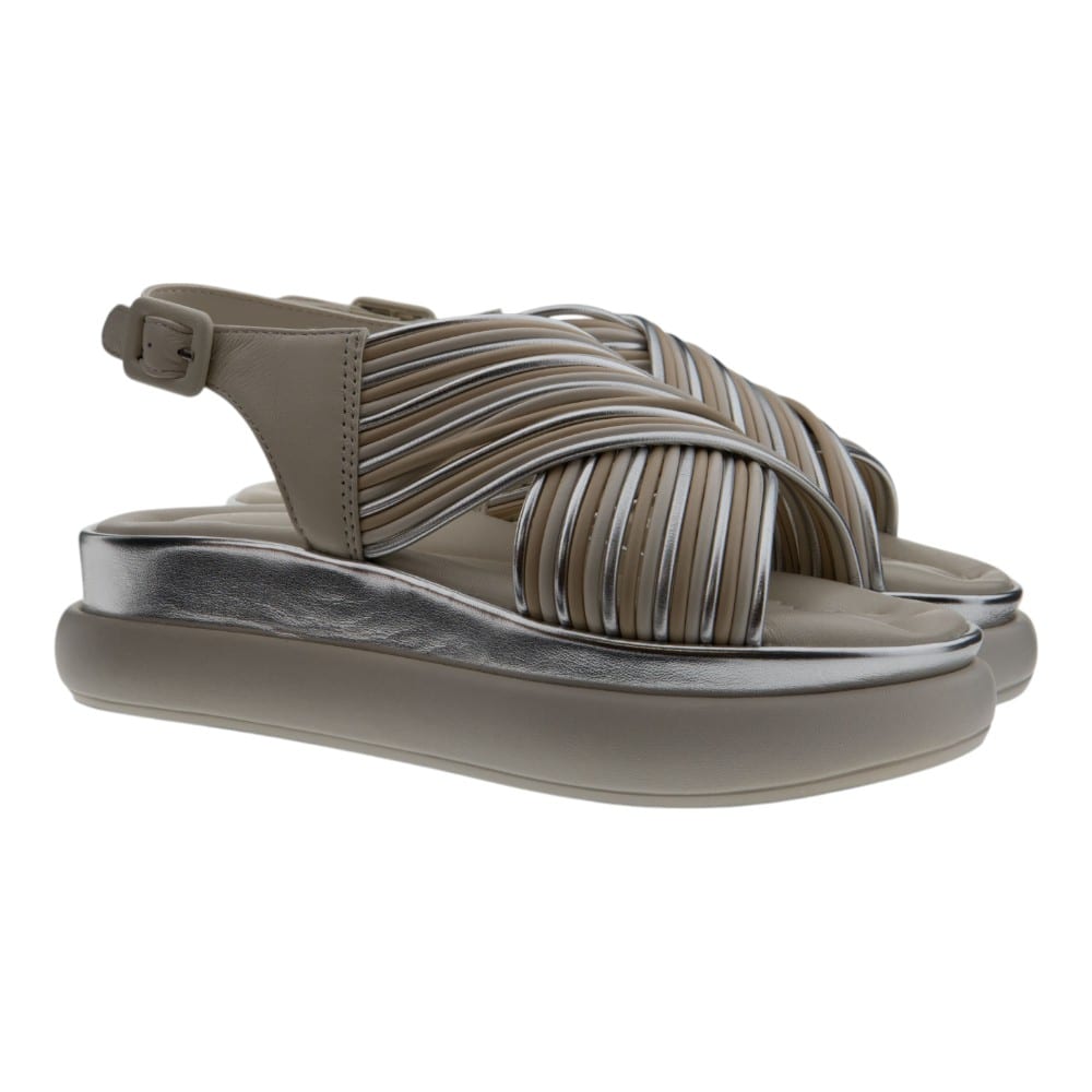 Sandalias Plataforma Mujer Metalizadas Cafenoir C1HB2090