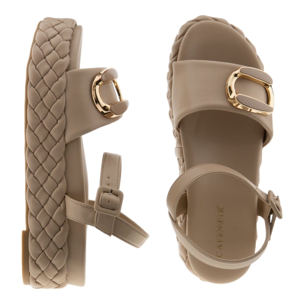 Sandalias Plataforma Mujer Cafenoir Beige Modernas | Carrile foto 2