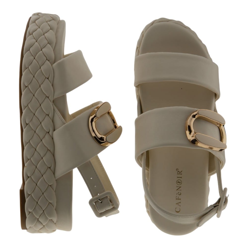Sandalias Plataforma Mujer Cafenoir Beige Elegantes | Carrile foto 2