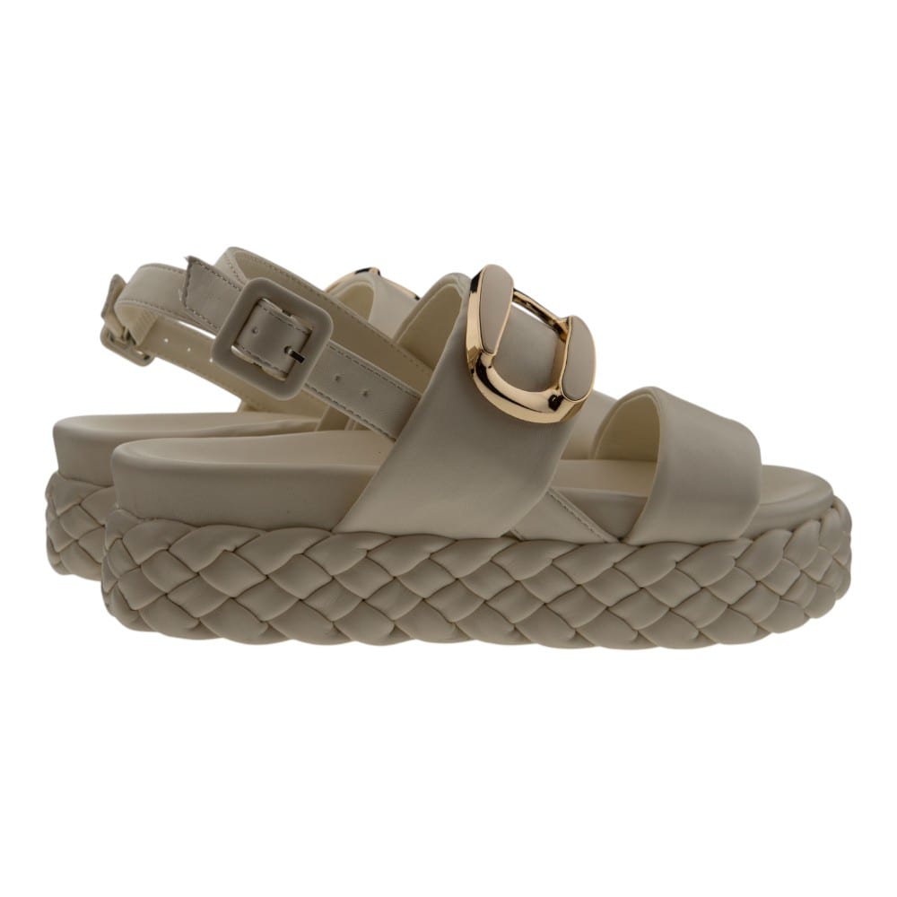 Sandalias Plataforma Mujer Cafenoir Beige Elegantes | Carrile foto 4