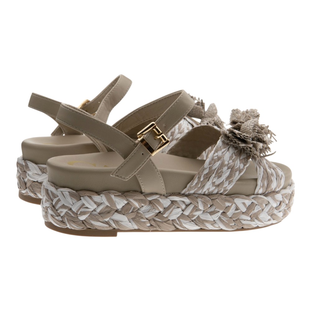 Sandalias plataforma taupe pompones Cafenoir foto 4