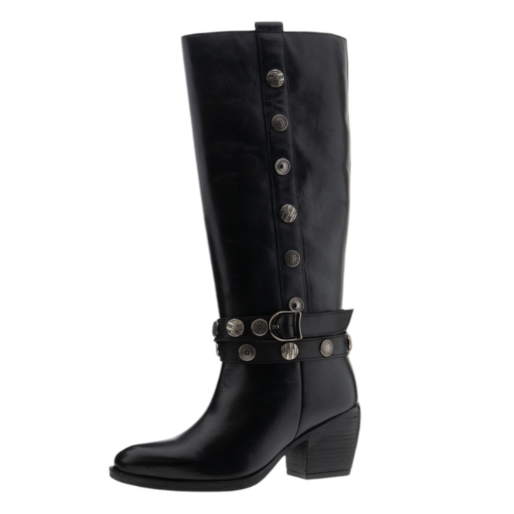 Botas tacón camperas negras CafèNoir | Estilo campero elegante foto 3