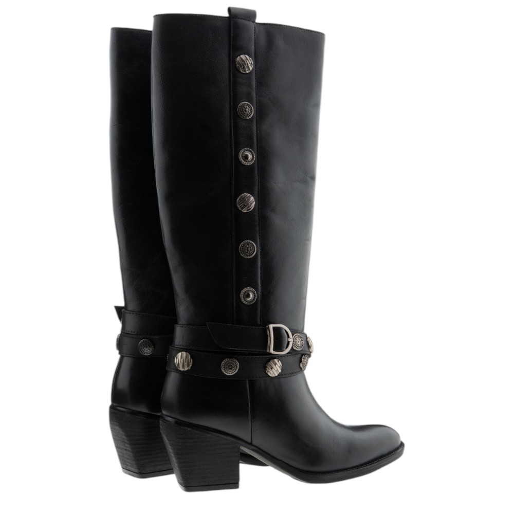 Botas tacón camperas negras CafèNoir | Estilo campero elegante foto 4