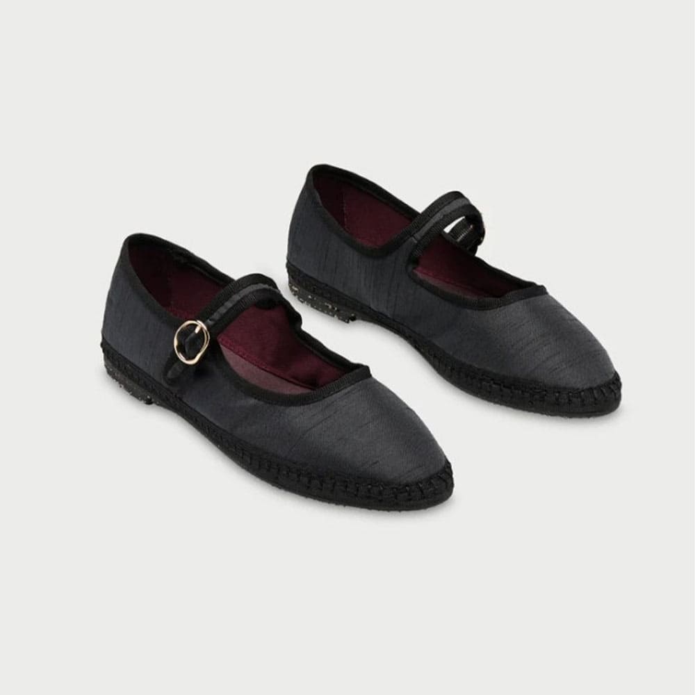 Merceditas raso gris Flabelus Caufield