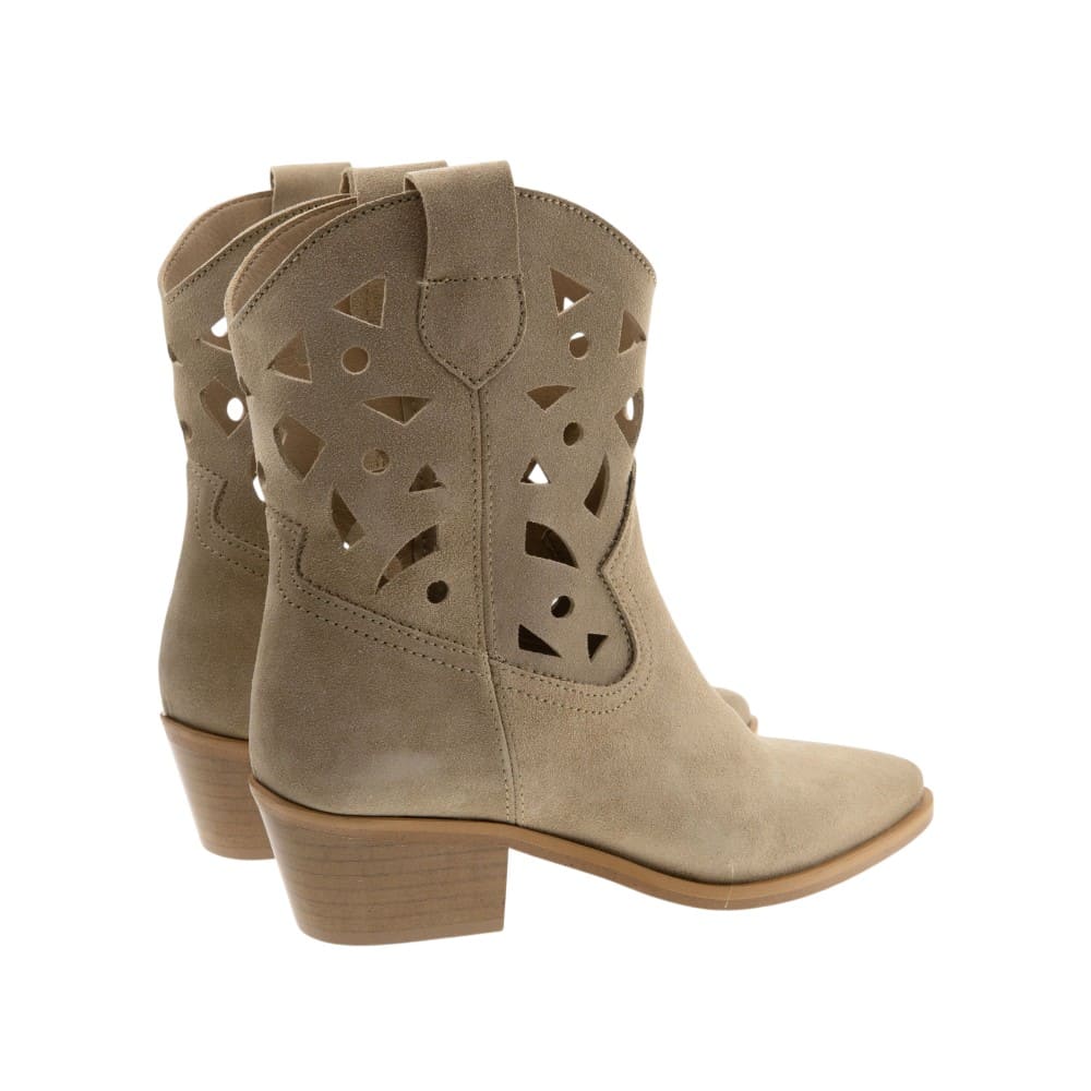 Botas camperas caña calada taupe Vexed para mujer foto 4