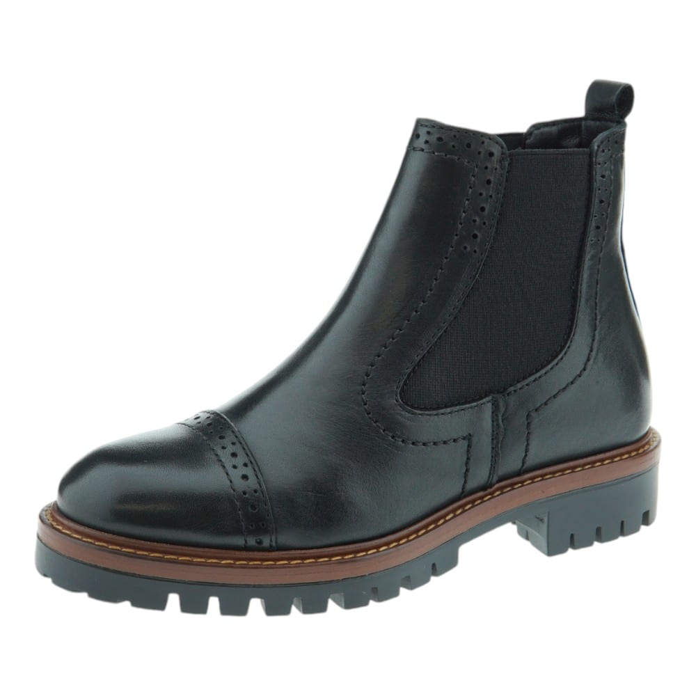 Compra Botines Vexed Mujer en Cuero Negro con Suela Track | Carrile foto 3