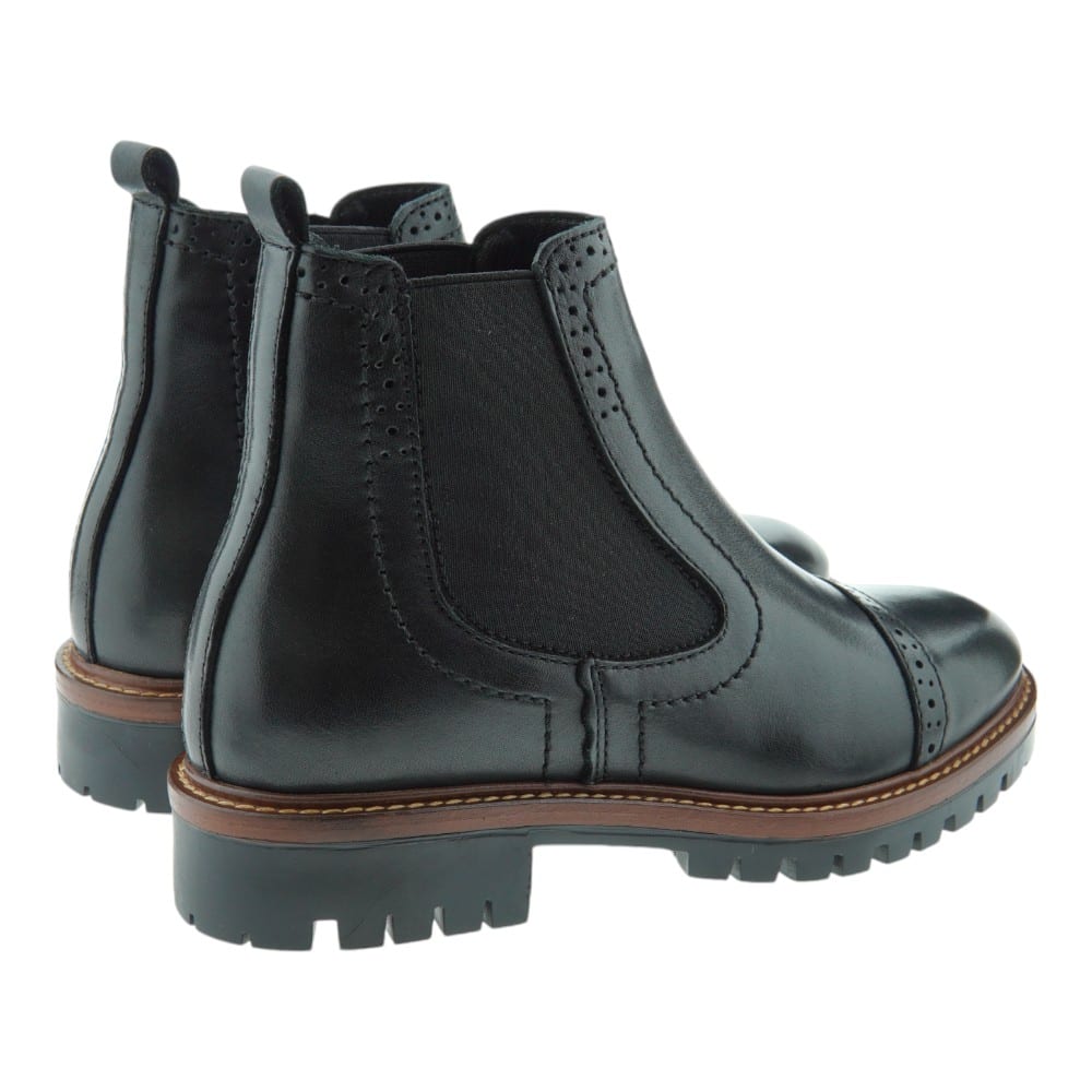 Compra Botines Vexed Mujer en Cuero Negro con Suela Track | Carrile foto 4