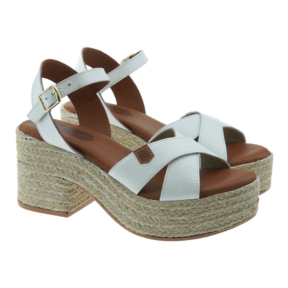 Sandalia piel tac?n y plataforma c??amo Popa Clifton