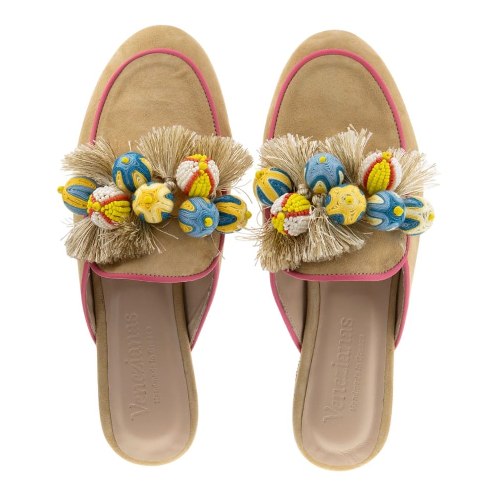 Mules arena pompones Venezianas para mujer foto 2