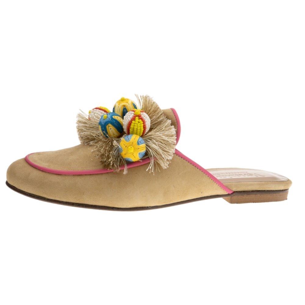 Mules arena pompones Venezianas para mujer foto 3