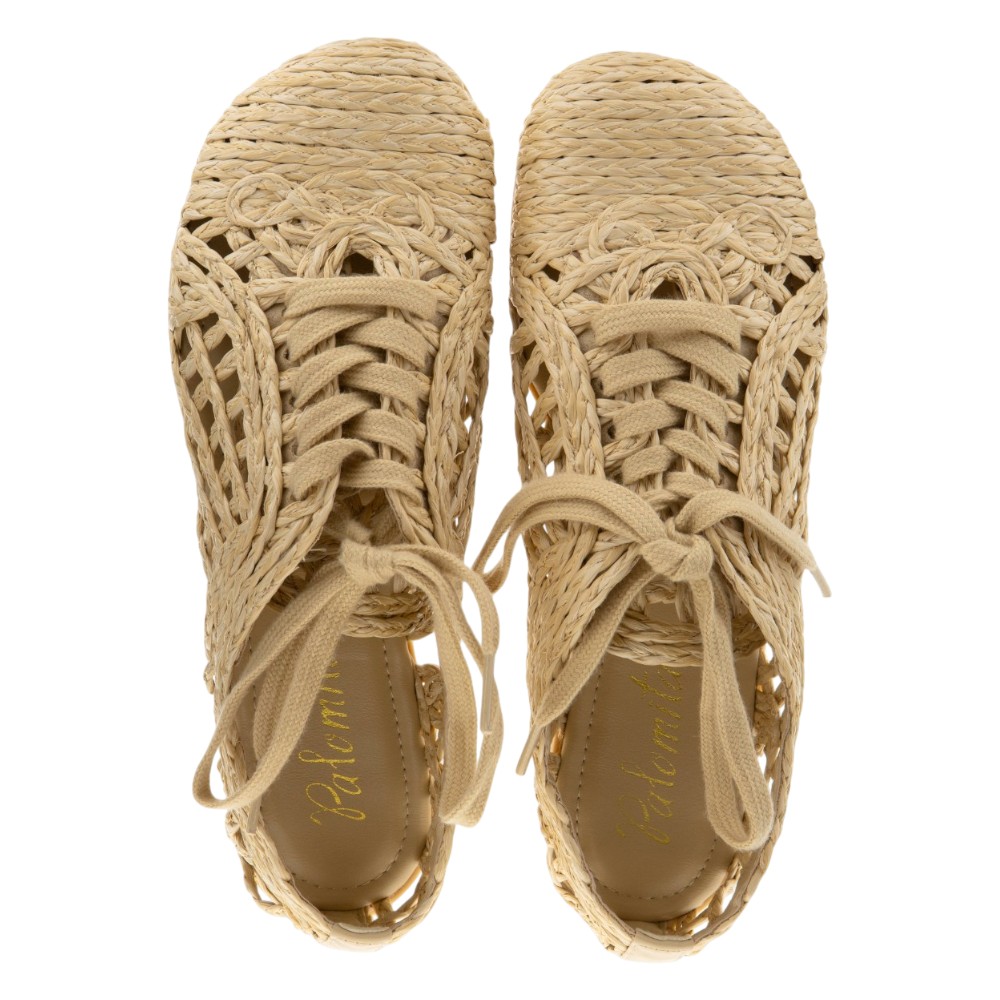 Zapatillas mujer rafia natural cordones Paloma Barceló foto 2