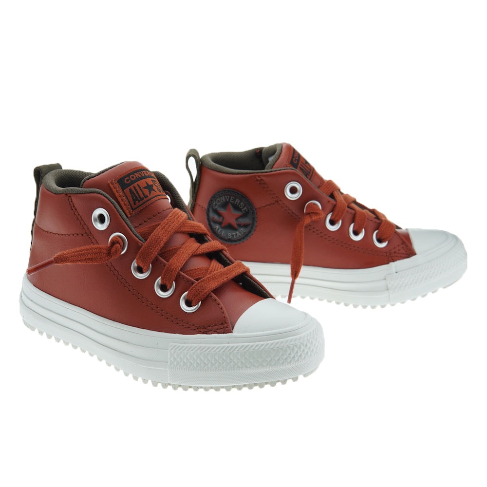 Bota piel niño cordón fijo Converse Ctas Street Book Mid