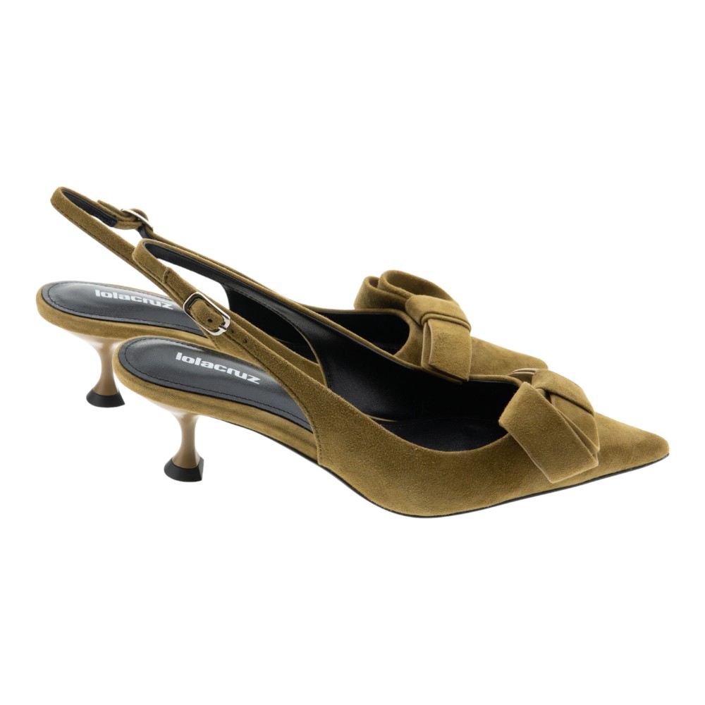 Zapato mujer destalonado Lola Cruz – Ante con lazo y tacón fino foto 4