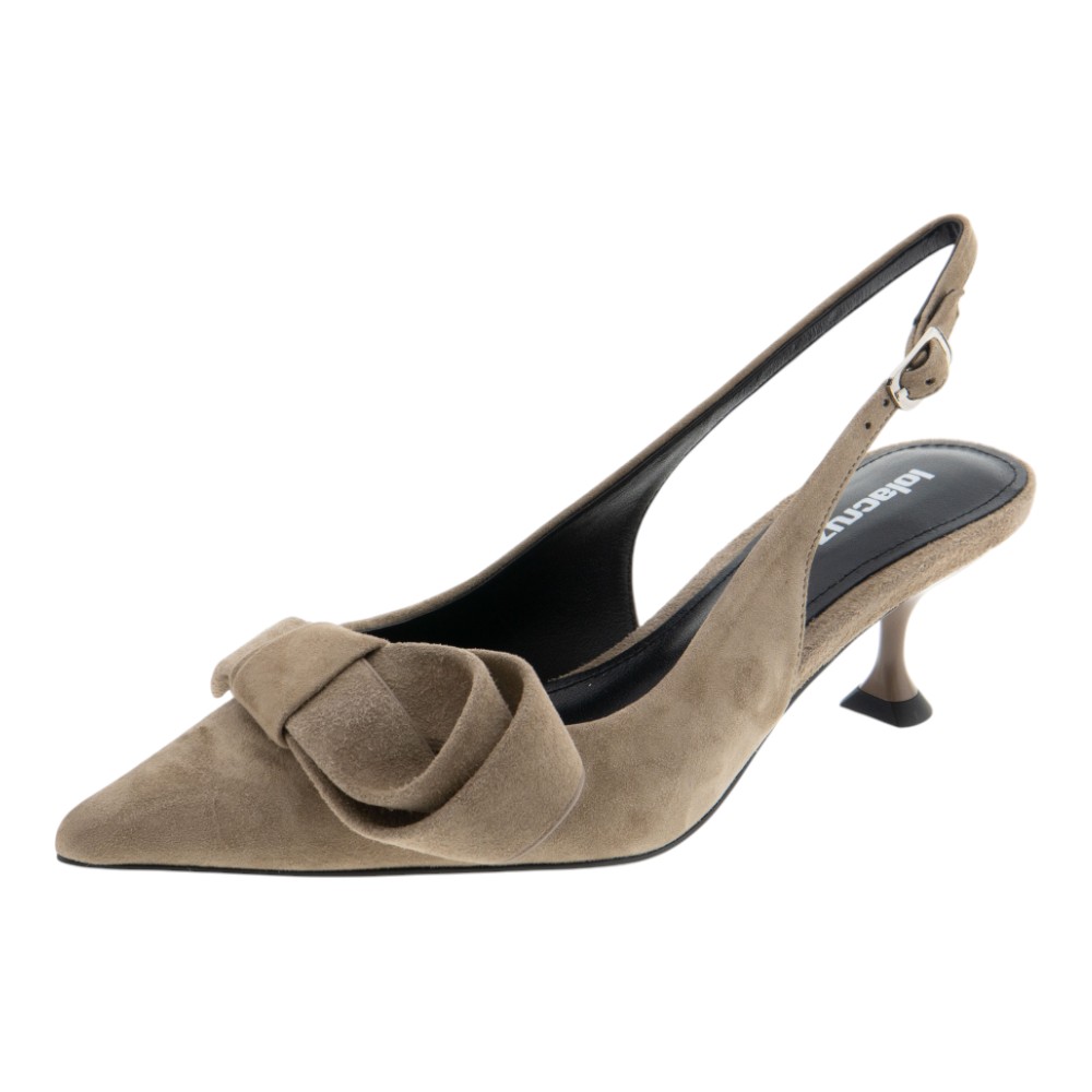 Zapato mujer destalonado Lola Cruz – Ante con lazo y tacón fino foto 3