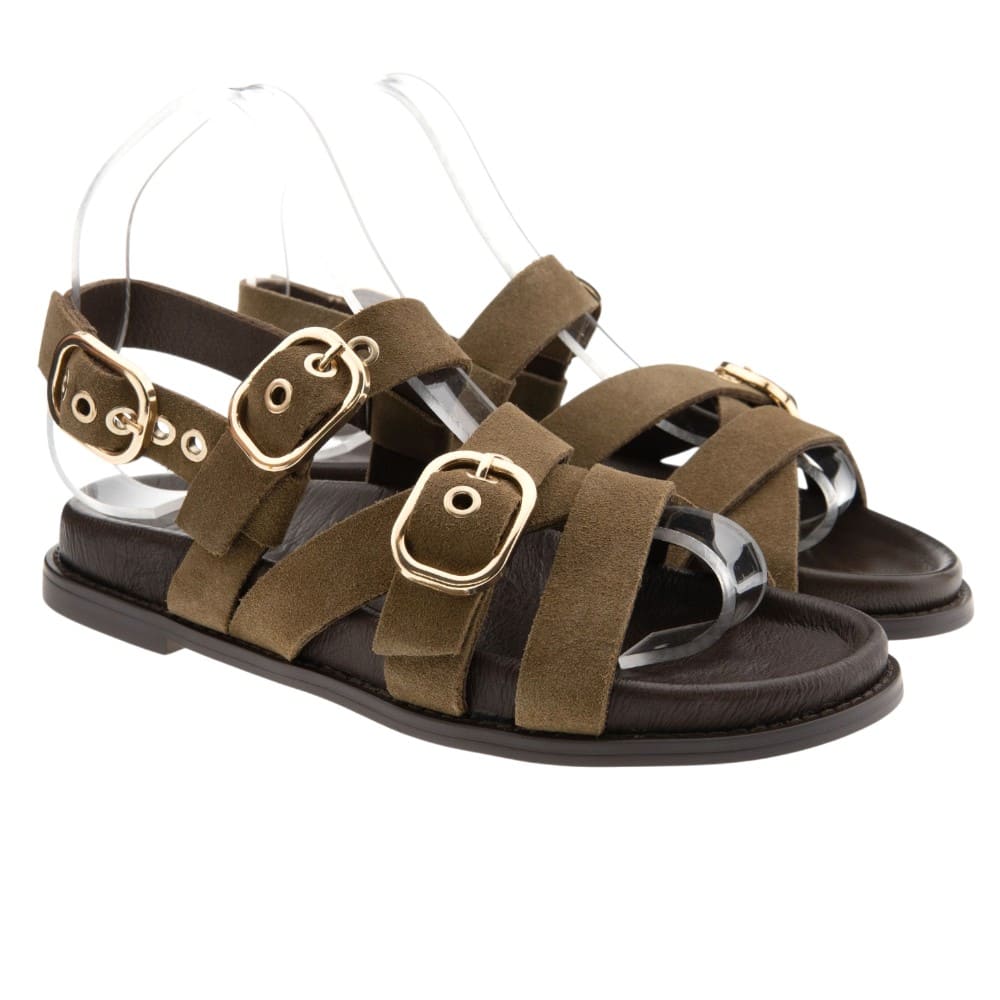 Sandalias ante taupe anatomicas hebillas Inuovo D51006