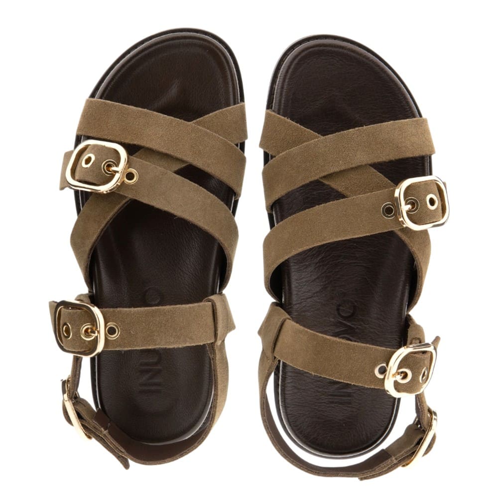 Sandalias Ante Taupe Anatómicas Hebillas Inuovo | Confort y Estilo foto 2
