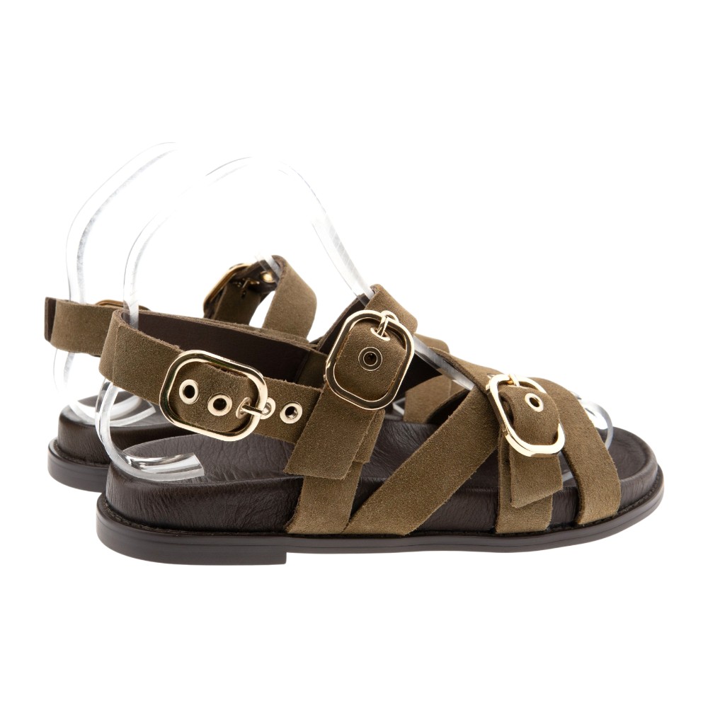 Sandalias Ante Taupe Anatómicas Hebillas Inuovo | Confort y Estilo foto 4