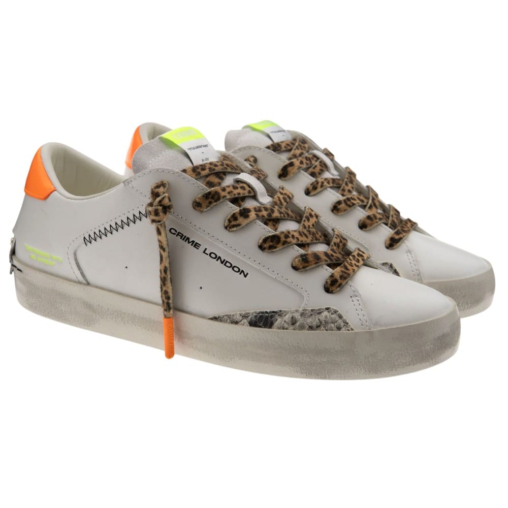 Crime London Zapatillas Mujer Leopardo y Neón Distressed