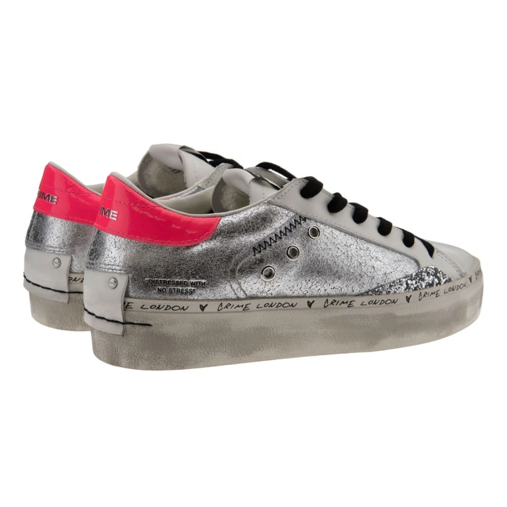 Zapatillas plataforma plateadas y blancas Crime London foto 4
