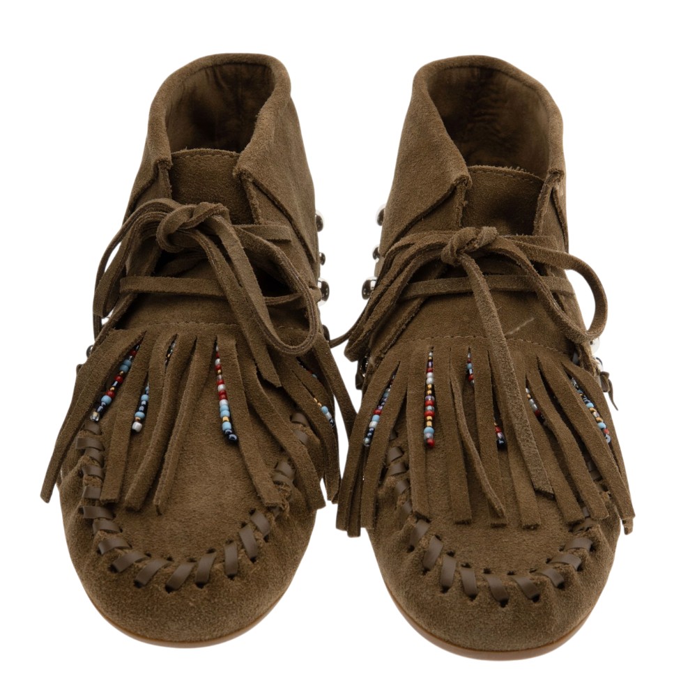 Botines ante cuero flecos planos Inuovo | Botines boho mujer foto 2