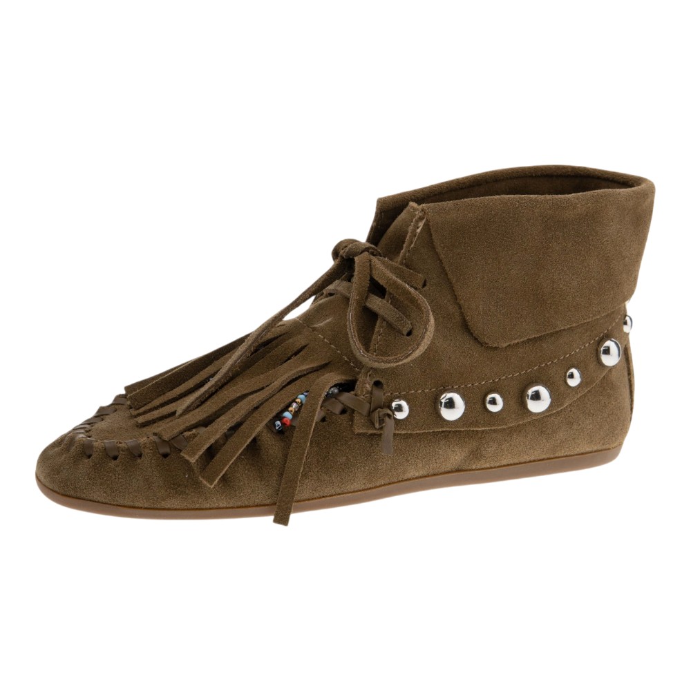 Botines ante cuero flecos planos Inuovo | Botines boho mujer foto 3