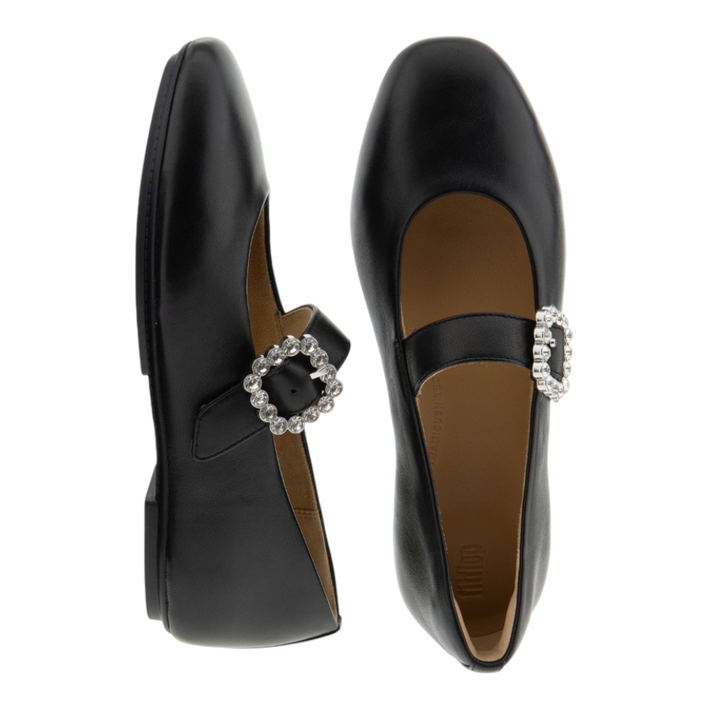 Merceditas negras mujer FitFlop – Zapatos elegantes y cómodos foto 2